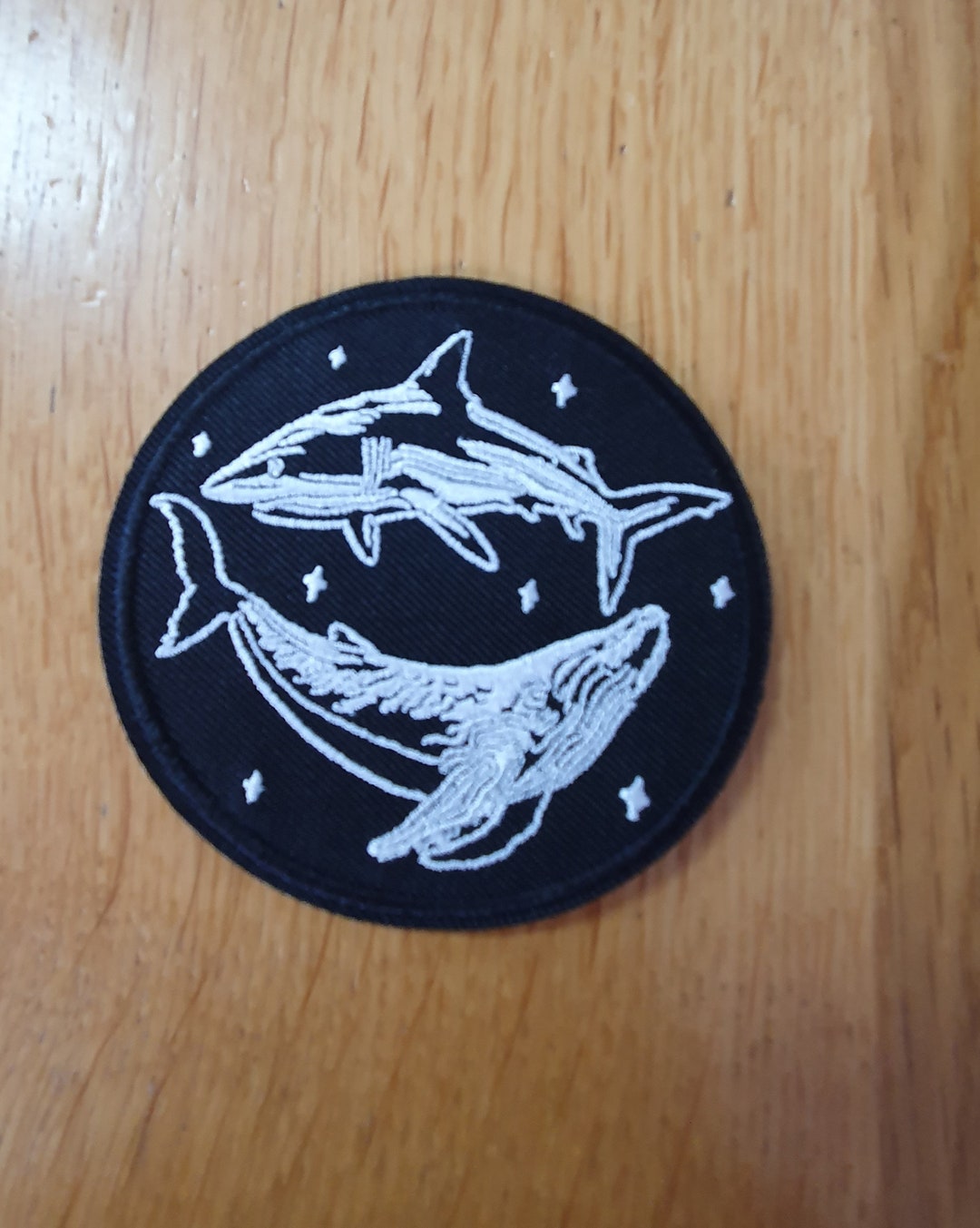 Whale and Shark Embroidered Iron on Applique Motif Patch - Etsy