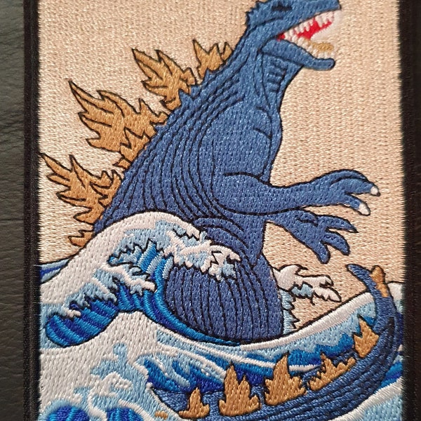 Monstre Godzilla brodé fer sur patch Motif appliqué