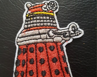 Doctor Who Red Dalek Embroidered Iron on Applique Motif Patch