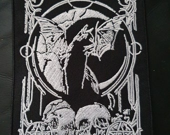 Vampire Cat Gothic Geborduurd ijzer op Applique Motief Patch