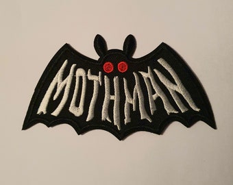 Mothman Embroidered Iron on Applique Motif Patch