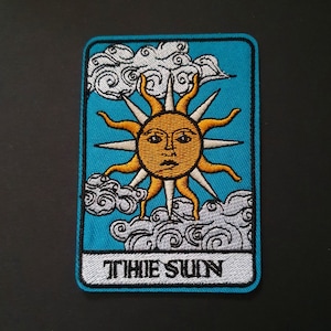 Die Sonne Tarot Karte gestickt Bügelbild Applikation Aufnäher
