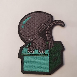 Cute Alien Xenomorph pup monster Embroidered Applique Motif Patch