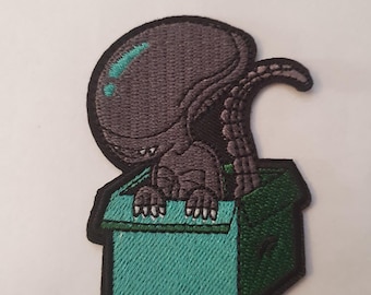 Cute Alien Xenomorph pup monster Embroidered Applique Motif Patch
