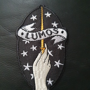 Lumos Magic Wand Embroidered Iron on Applique Motif Patch