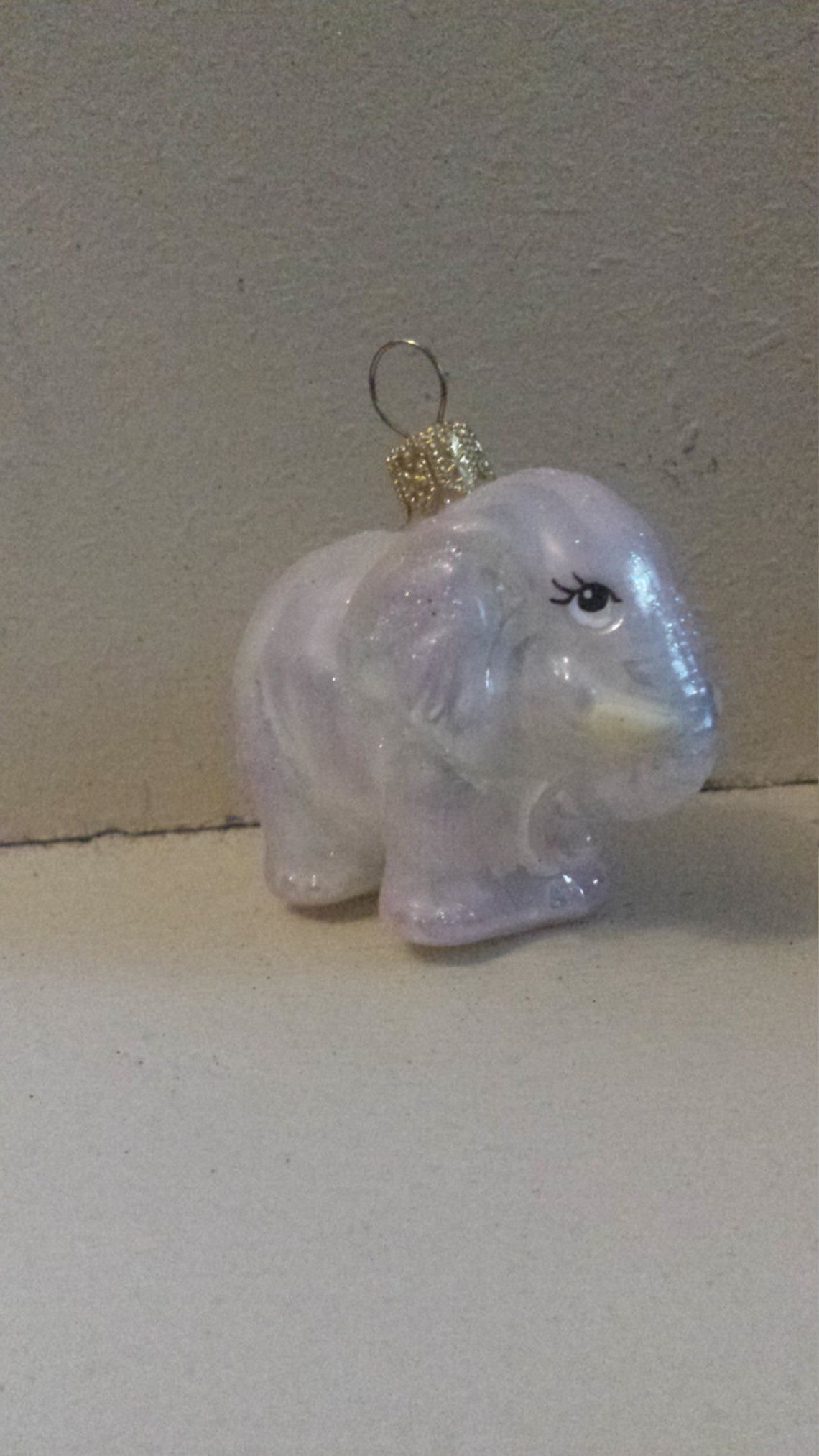 Blown Glass Pearly White Elephant Christmas Tree Ornament Etsy
