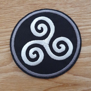 Celtic Triskellion WIcca Embroidered Iron on Applique Motif Patch