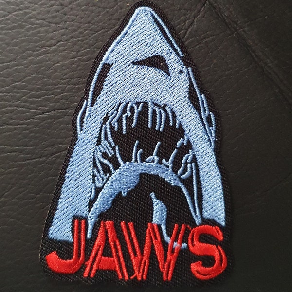 Jaws Shark film Embroidered Iron on Applique Motif Patch