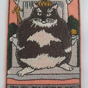 Carte de tarot chat empereur brodé fer sur patch Motif appliqué