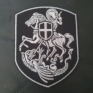 St George and the Dragon Embroidered Iron on Applique Motif Patch