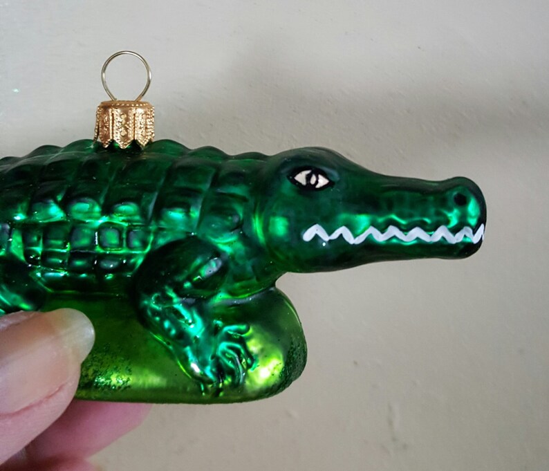 Blown Glass Crocodile or Alligator Glass Christmas Ornament Etsy