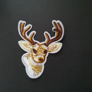 Stag Deer Embroidered Iron on Applique Motif Patch