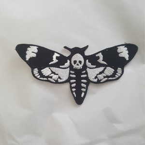 Death's Head Hawkmoth Embroidered Iron on Applique Motif Patch