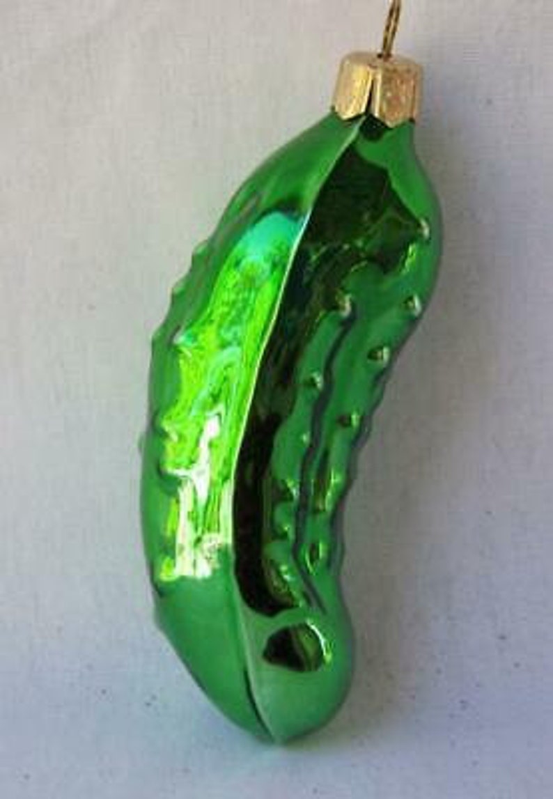 Blown Glass Pickle Gherkin Christmas Tree Ornament Decoration - Etsy ...
