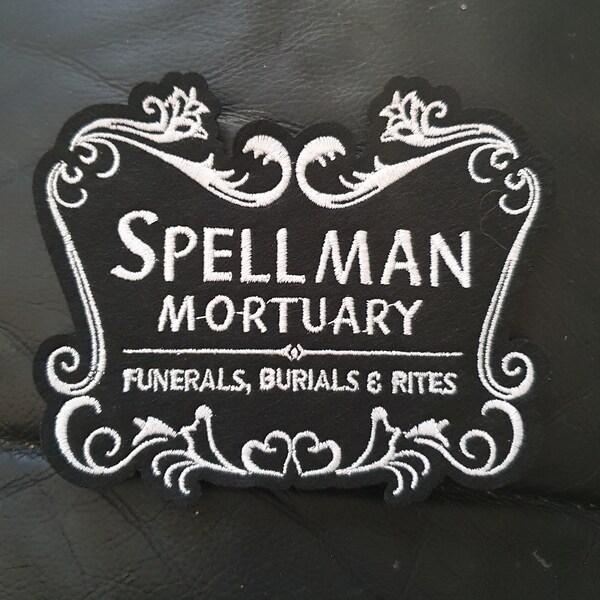 Spellman Mortuary Embroidered Iron on Applique Motif Patch