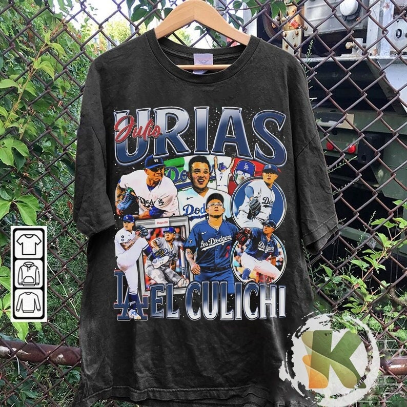 LaLaLandTshirts Julio Urias El Culichi Los Angeles Baseball Fan V2 T Shirt Ladies / White / Medium