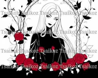 Morticia Addams, The Addams Family, digital art print