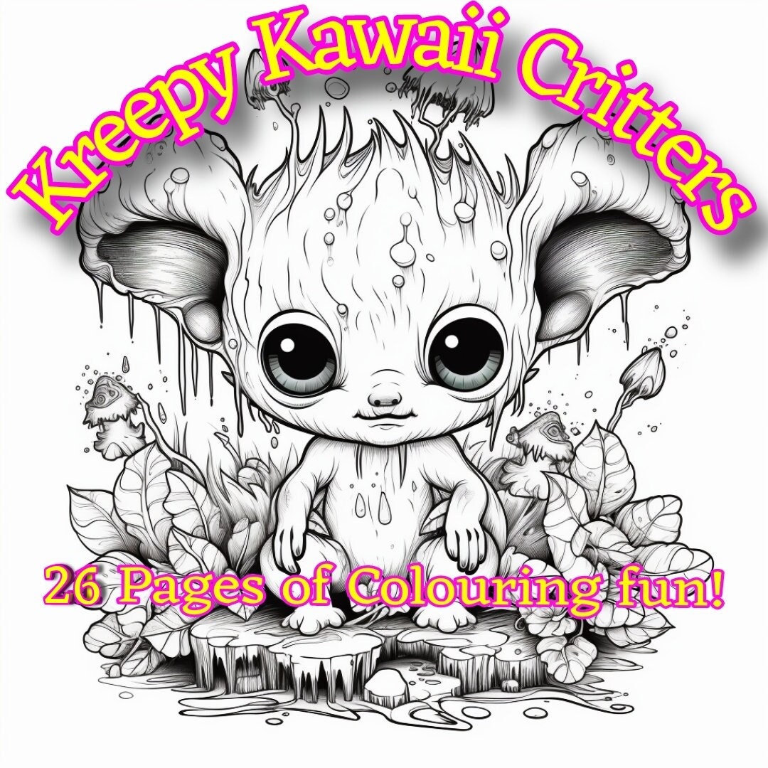 Kreepy Kawaii Critters Colouring Book Pages, Digital Download, Creepy ...