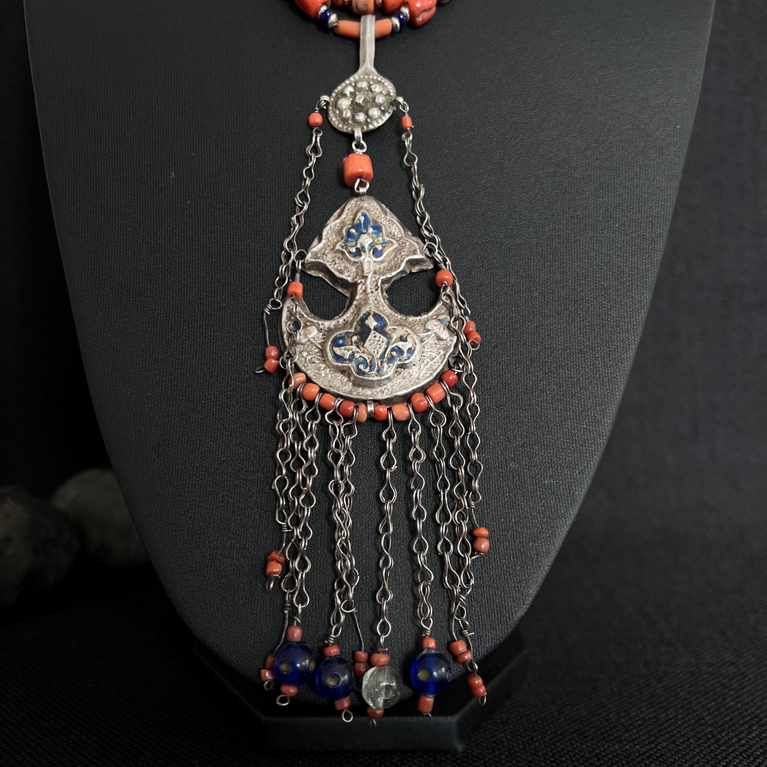 アンティークコーラルエナメルシルバーコレクターズアイテム