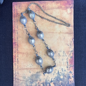 Collana con catena di perline vintage in argento India Et5027