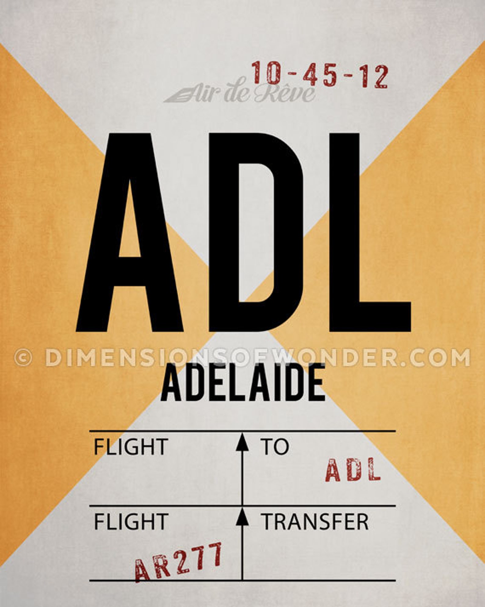 Adelaide Print Airport Code Adelaide Print Australia Vintage Etsy