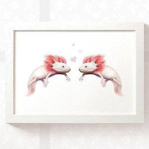 Axolotl Liebe! Hochzeitsgeschenk Jahrestag Geschenk Axolotl print Axolotl Plakat niedliches Geschenk für Freund romantisches Geschenk für Freundin