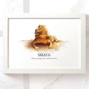 Bearded dragon print, Bearded dragon birthday gift reptile decor, bearded dragon birthday gift, bearded dragon poster pet memorial gifts