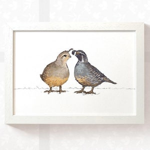 Quail bird print nursery wall art, woodland baby shower gift twin baby gift, newborn gift woodland nursery decor, new mum gift quail gifts