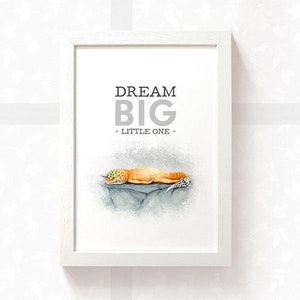 Leopard Gecko Nursery Print: &quot;Dream Big Little One&quot; Reptile Art