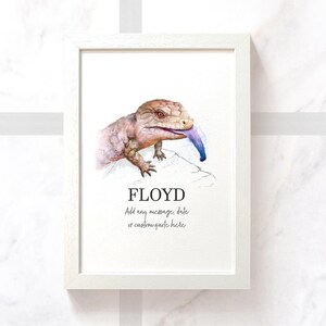 Impression de scinque à langue bleue, décor de reptile de cadeau d'anniversaire de scinque, cadeau d'anniversaire de scinque à langue bleue, cadeaux commémoratifs d'animal de compagnie d'affiche de scinque à langue bleue