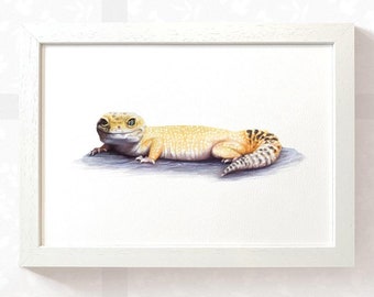 Leopard Gecko Art Print: Reptile Room Decor