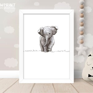 baby elephant nursery art