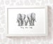 Elephant print safari nursery family of 3, safari baby shower gift, baby boy gift, baby girl gift, 1st birthday gift, Safari nursery prints 