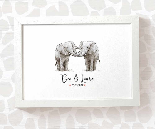 Elephant Personalised Gift Art Print