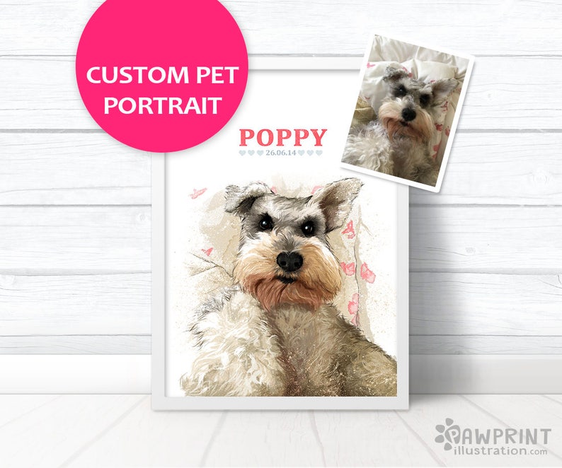 Dog memorial pet loss portrait Dog Memorial Portrait pet memorial gift pet painting Custom dog gift Custom pet portrait pet loss gifts