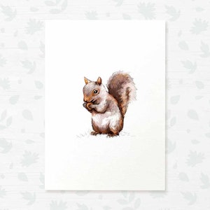 Squirrel print woodland nursery decor, woodland baby shower gift, newborn gift woodland nursery prints, new mum gift squirrel gifts image 3