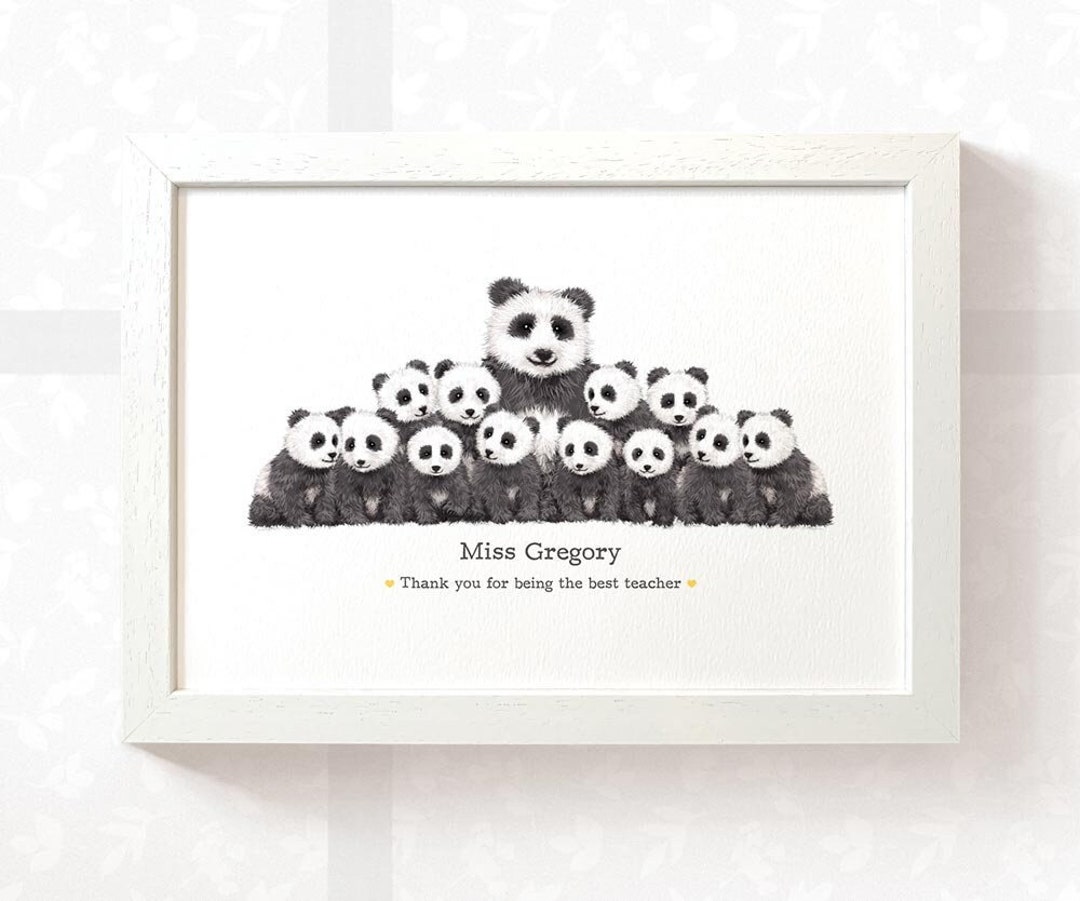 Panda Print Best Teacher Christmas Gifts Brown Bear School Etsy UK