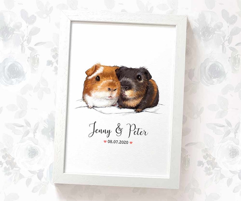 Guinea Pig Wedding Gift Art Print Guinea Pig fiance gift Etsy
