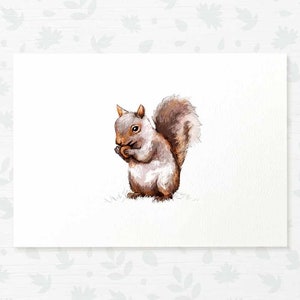 Squirrel print woodland nursery decor, woodland baby shower gift, newborn gift woodland nursery prints, new mum gift squirrel gifts image 4