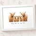 Highland Cow family portrait, baby's first christmas gifts for mum, personalised gifts for dad, grandparent gifts, mother in law gift 