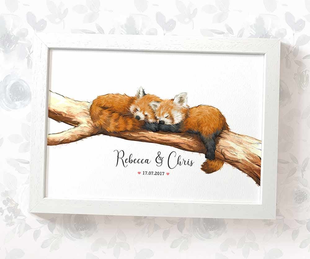 Red Panda Print Wedding Gift Wedding Signs Engagement Gift Etsy