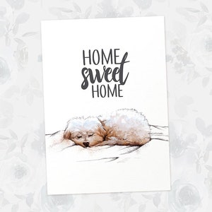 Maltese Dog print Home Sweet Home housewarming gift for best friend new home gift, maltese gifts dog birthday gift dog wall art image 2