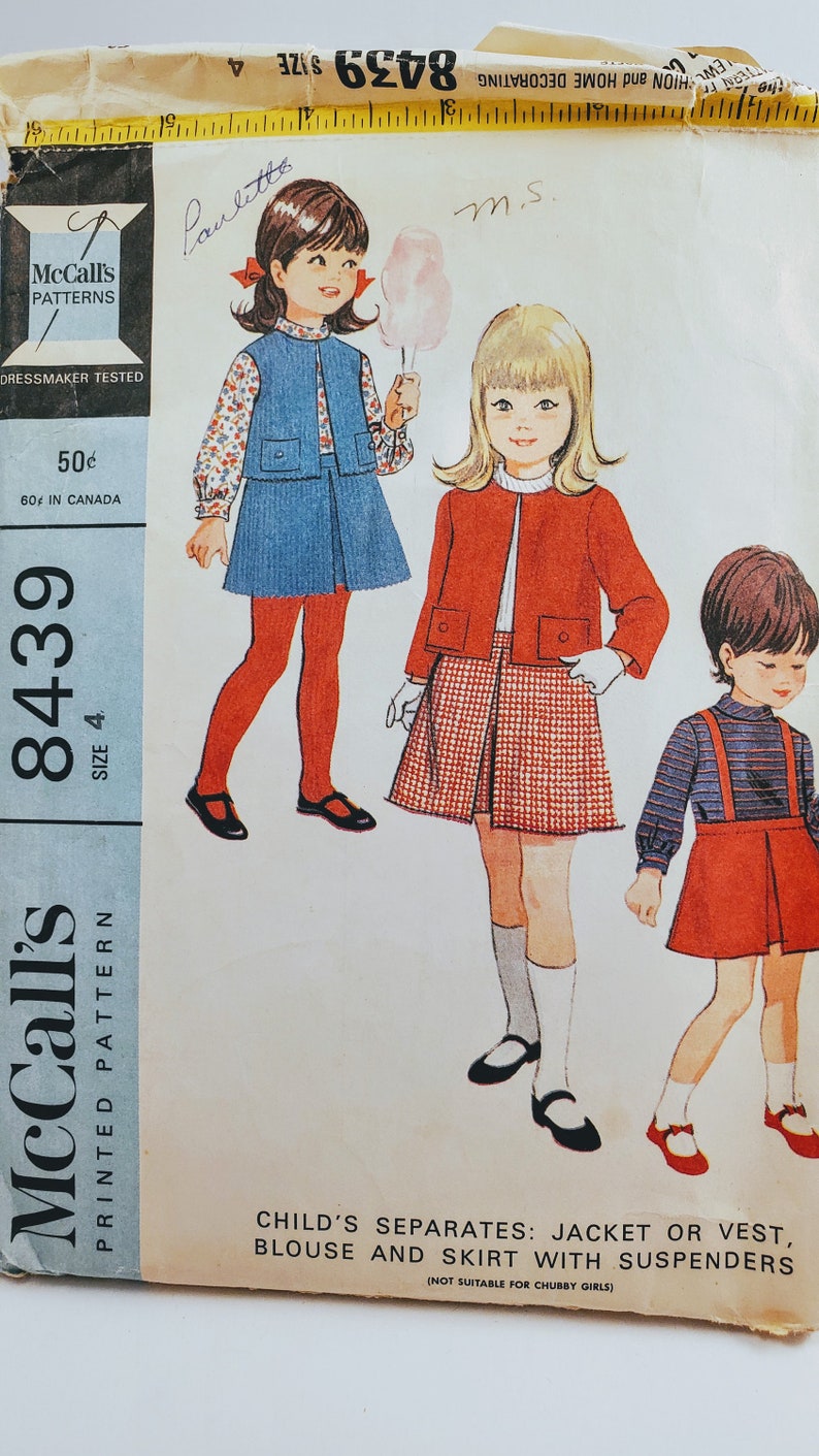 Pattern 8439 Vintage Mccall's 8439 Girls Separates Sewing Pattern, Size 4 - Etsy