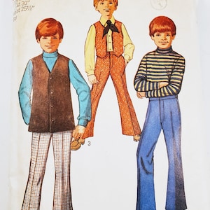 Vintage Simplicity 8558 boys vest and pants sewing pattern  sizes 12 and 12 100% complete 1970s