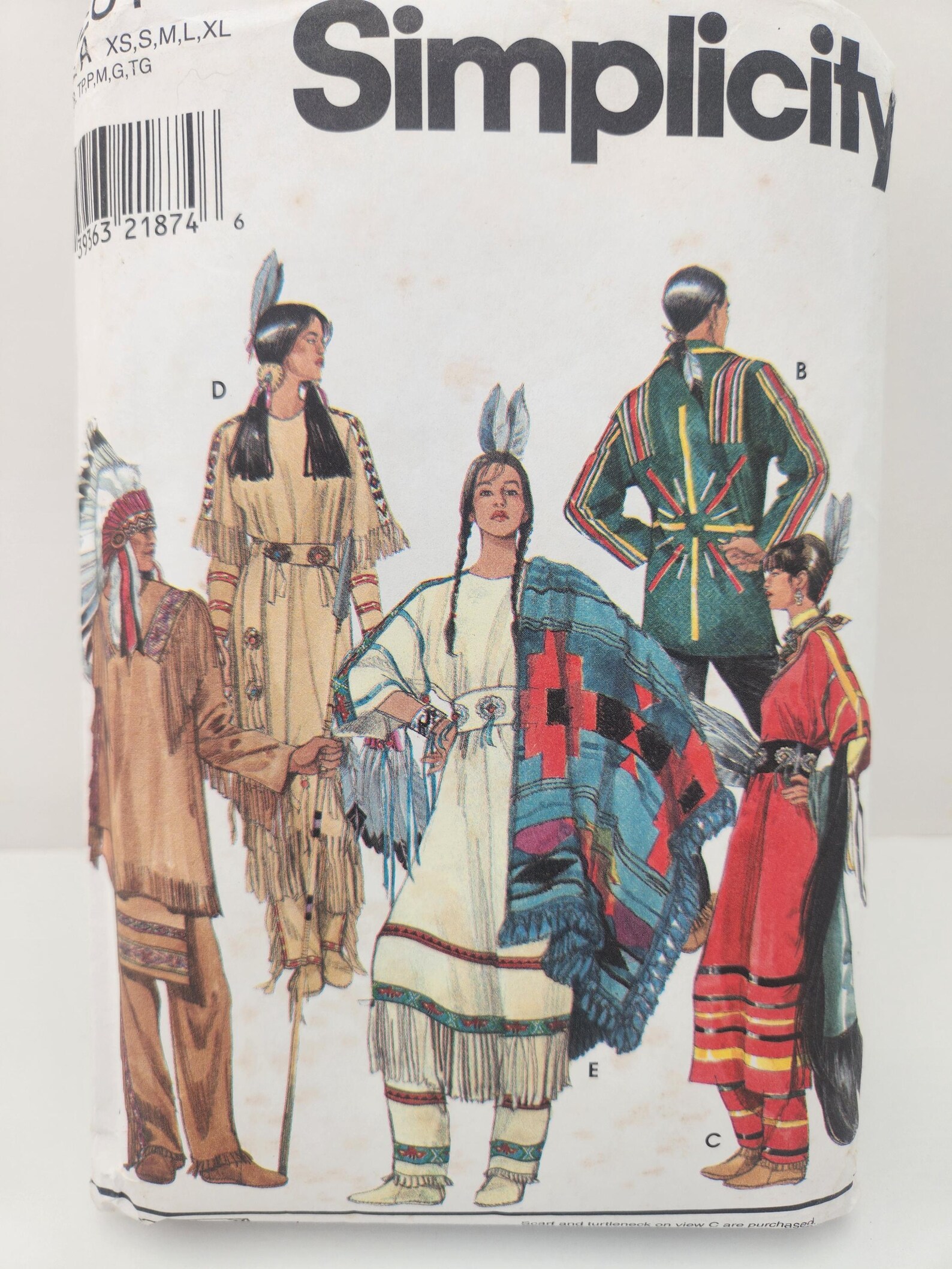 Vintage Simplicity 8281 All Sizes for Adults Native American Indigenous People's Outfit Costume ...