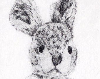 Etching  - "Grumpy Easter Bunny"