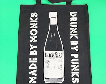 Tote Bag | Made by Monks | Punk Bag | Shoulder Bag | Shopping Bag | Reusable Bag | Black Tote Bag