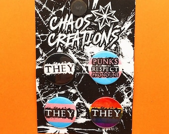 They Pronoun Pin Badge Pack (1" / 25mm)