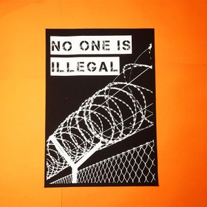 Back Patch Large | No One is Illegal | Patch for Jacket | Large Patch Sew On | Punk Back Patch | Patches