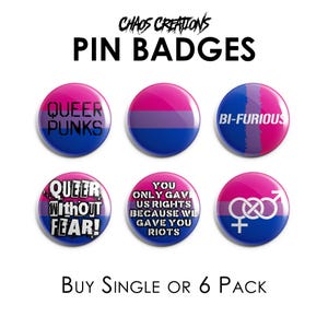 Pin Badge Buttons (25mm/1") - Bisexual